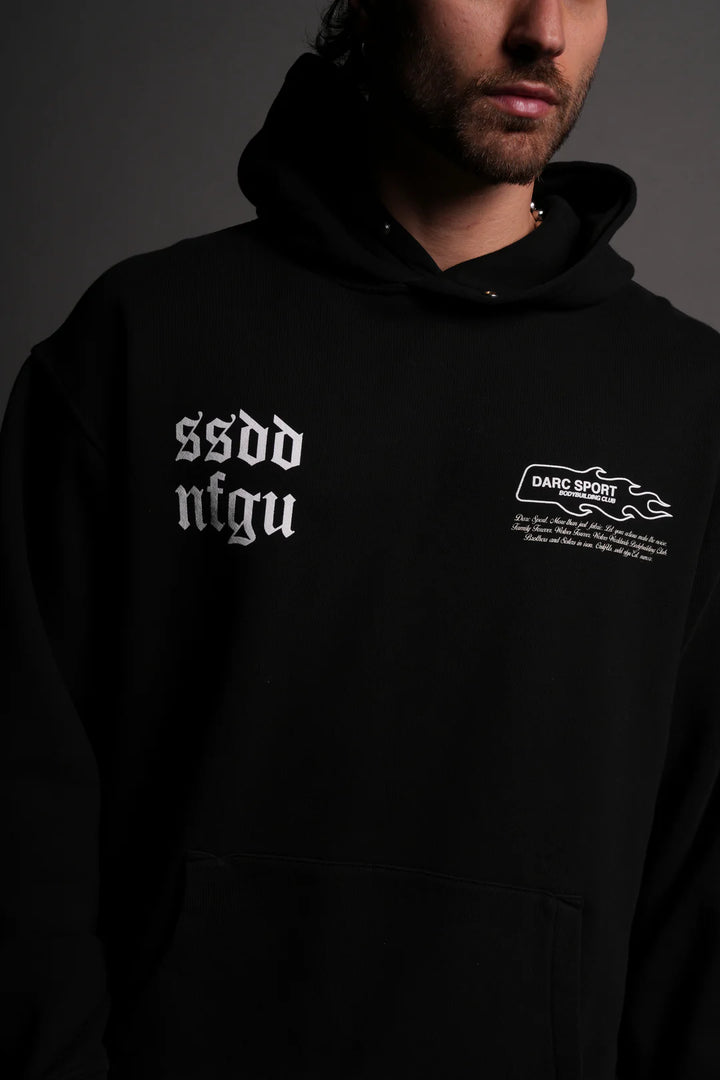 THREE WOLVES "PIERCE" HOODIE IN BLACK