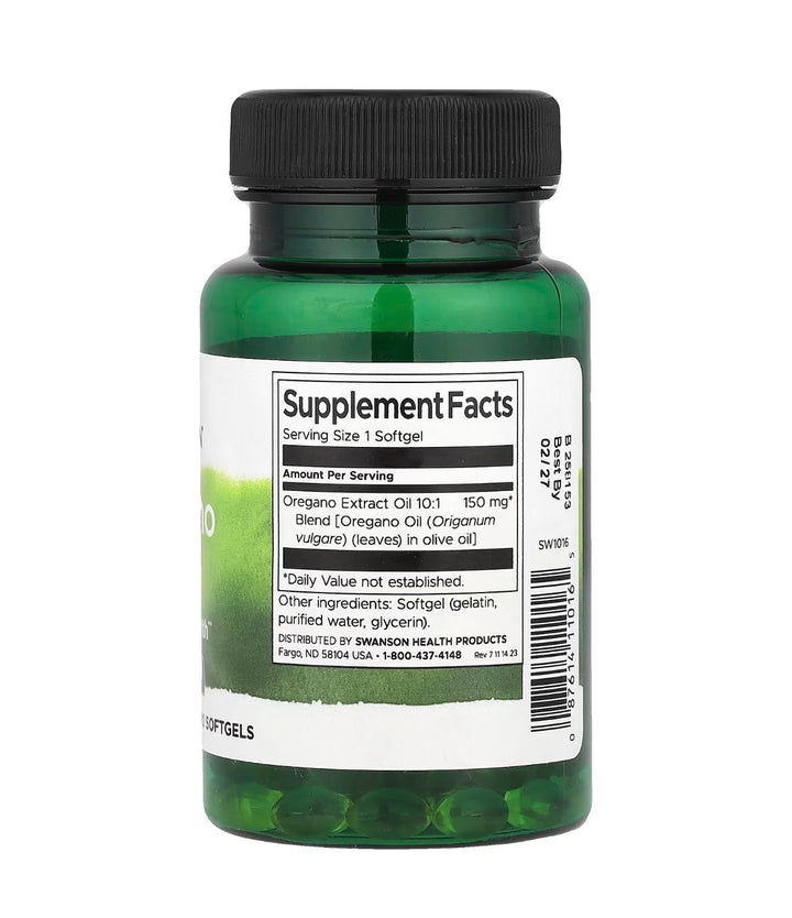 Swanson Orégano Oil 120 Softgels