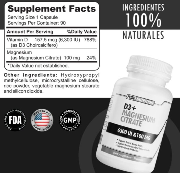 D3+ Magnesium Citrate 90 caps