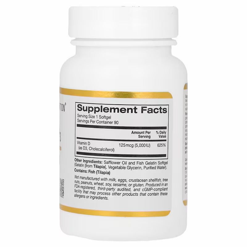 Vitamina D3 125mcg 5000 UI 90 softgels