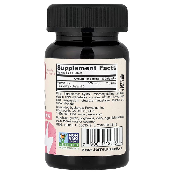 Metil B12, Fruta, 500 mcg, 100 Chewable tabs
