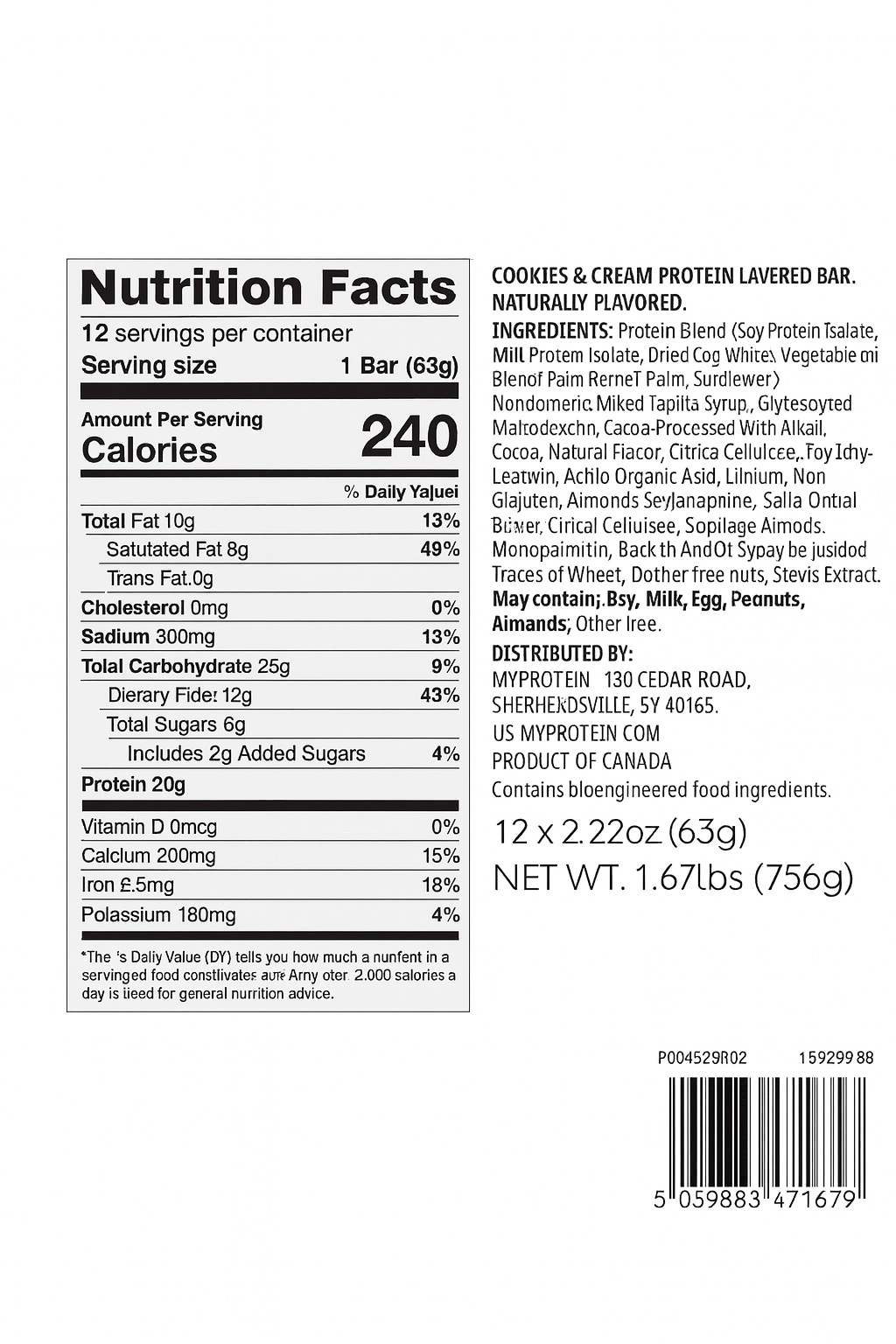 Myprotein LAYERED BAR 20g Protein (63g)