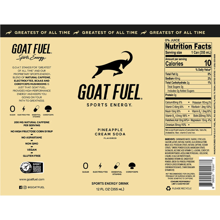 GOAT Fuel Sport energy 12oz (355ml) 1 pz