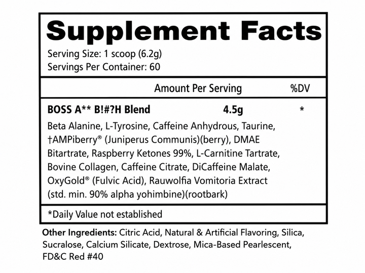 Boss A** B!#?h Preworkout 30 porciones