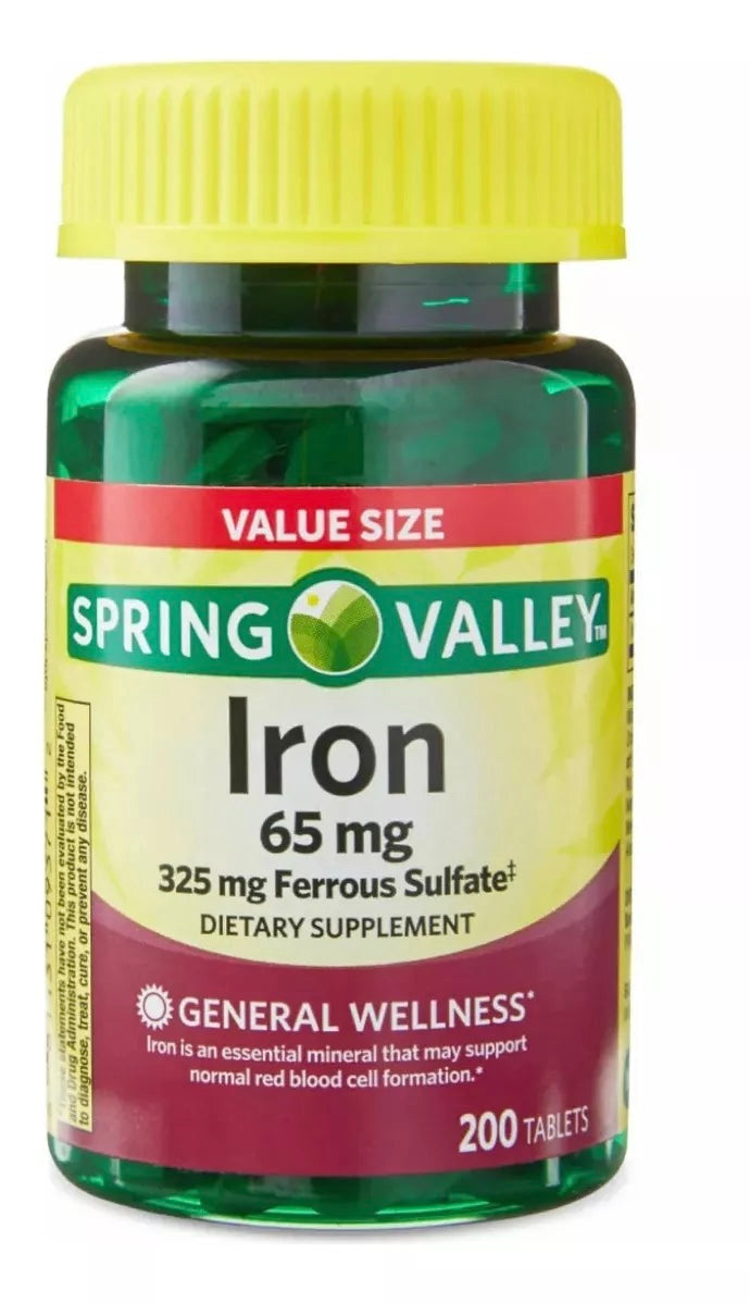 Spring Valley Iron 65mg 200 tabs