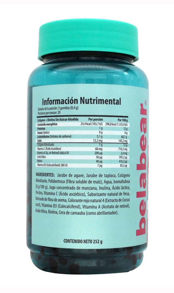 Belabear Colágeno + Biotina 90 gomitas para adultos