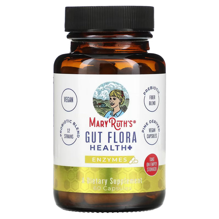 Gut Flora Health + Enzymes, 60 Capsules