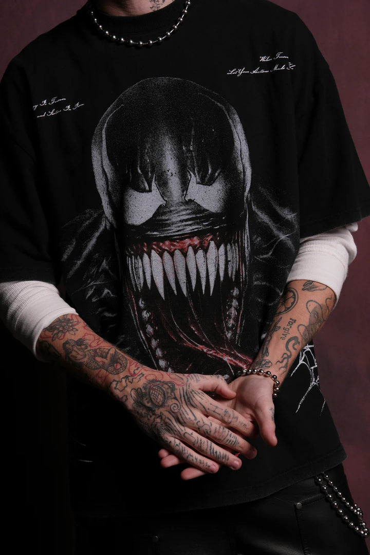 SYMBIOTE V2 "PREMIUM" OVERSIZED TEE IN BLACK