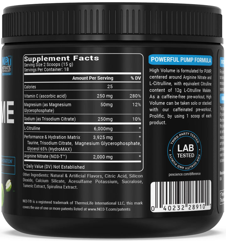 High Volume Stim-Free Pre-Workout 36 porciones