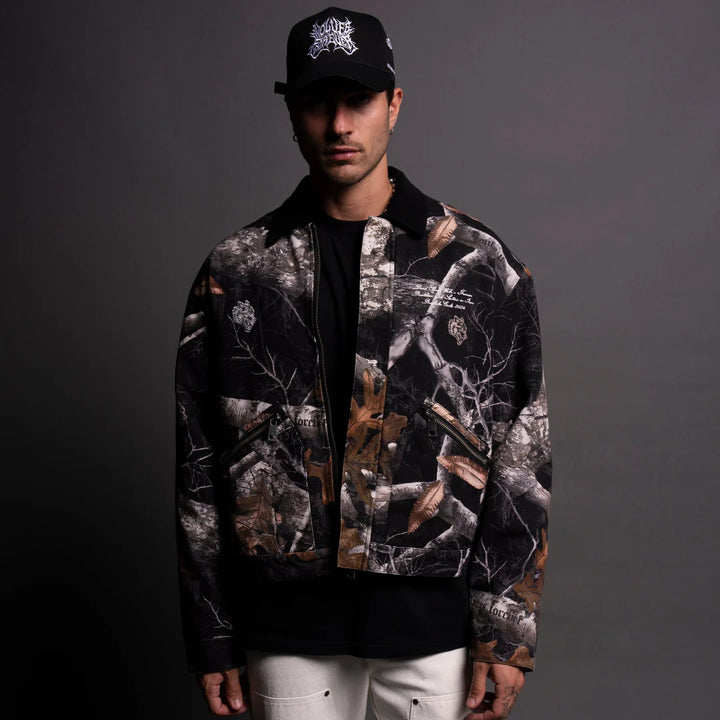 OUR LANE EARL JACKET IN DARC WOODLAND CAMO