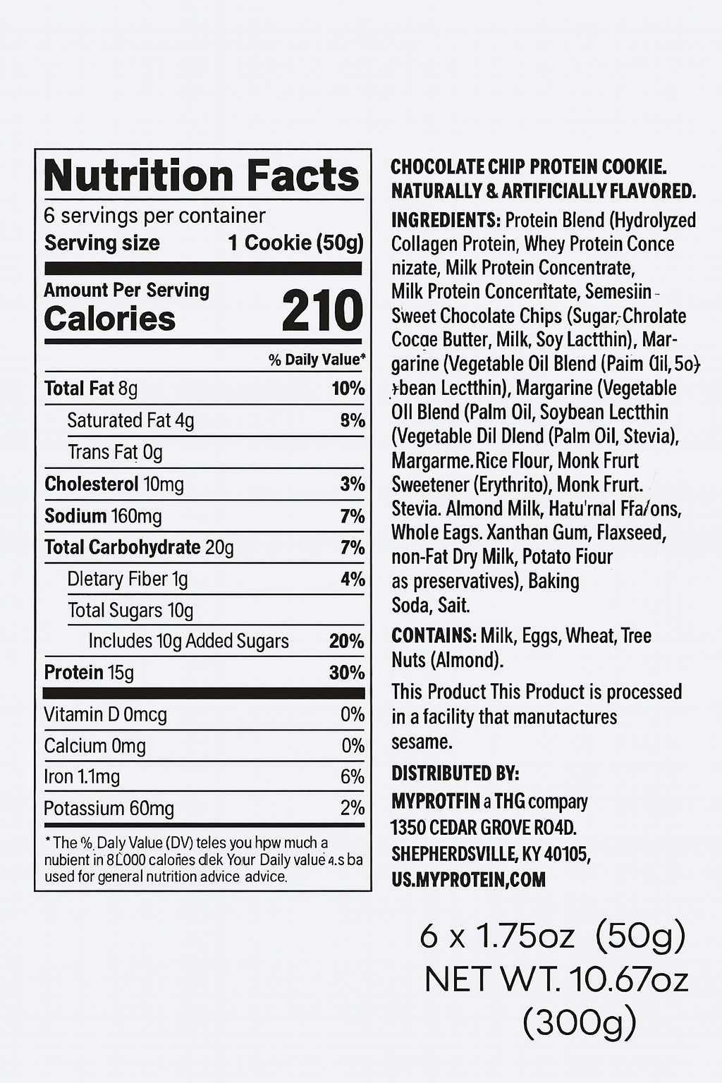 BAKED COOKIES MYPROTEIN 50g