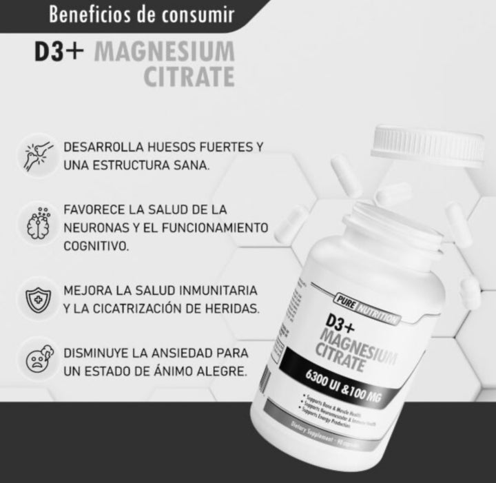 D3+ Magnesium Citrate 90 caps