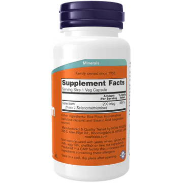 Now Foods Selenio 200 mcg (90 cápsulas)