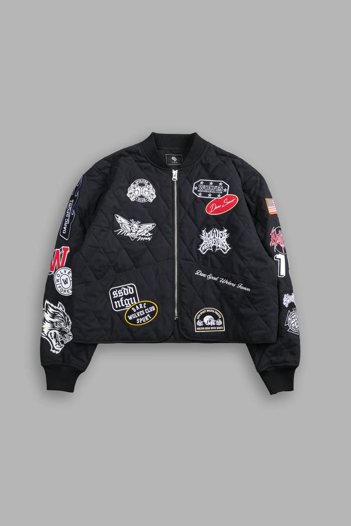 OUR CREW BOXY DARCO QUILTED JACKET IN BLACK