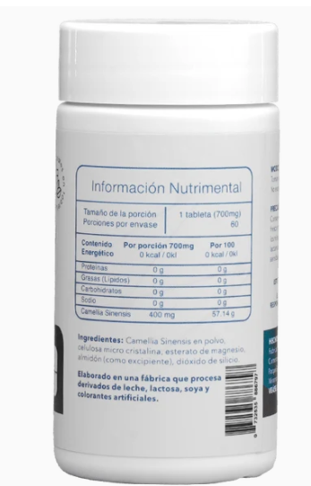 Extracto de Té Verde 400mg 60 Tabletas