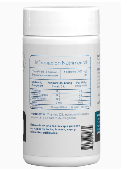 Vitamina D3 5000UI 60 Cápsulas