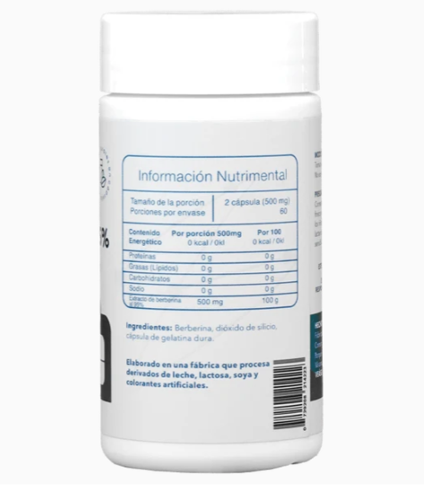 Berberina   95%   500mg   120   Capsulas