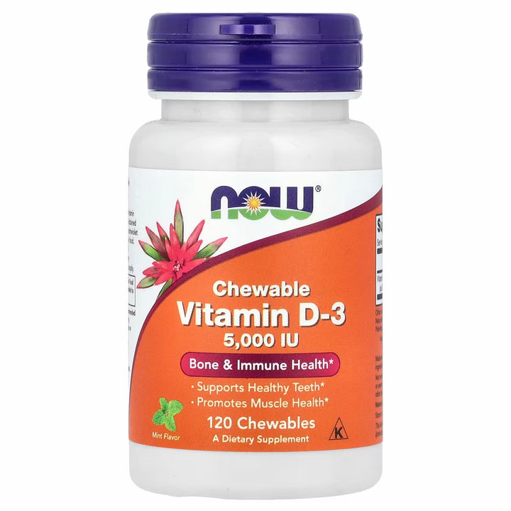 Vitamina D3 sabor Menta natural 5000 UI 120 comprimidos masticables