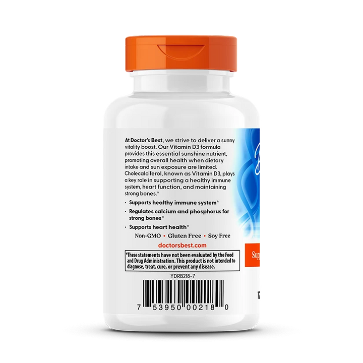 Doctor's Best Vitamin D3, 125 mcg (5,000 IU), 180 Softgels