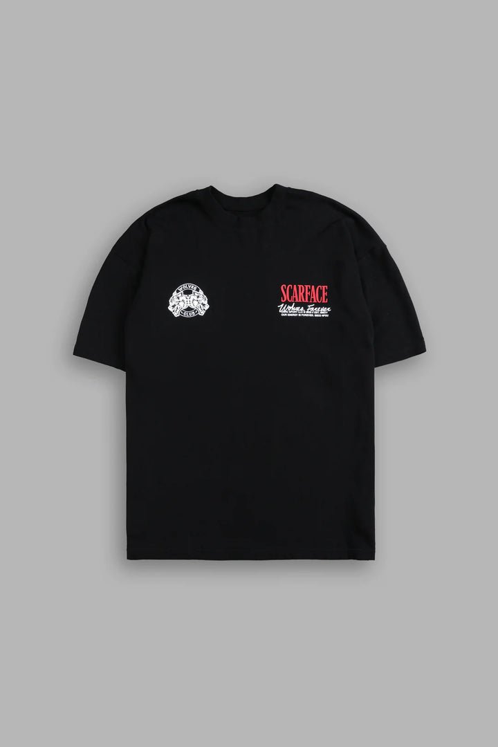 TONY MONTANA "PREMIUM" OVERSIZED TEE IN BLACK