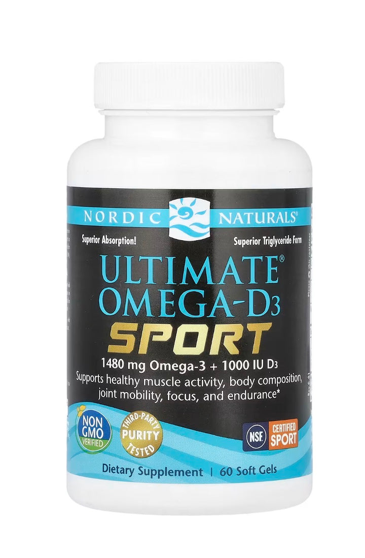 Ultimate Omega®-D3, Suplemento deportivo, 60 Softgels
