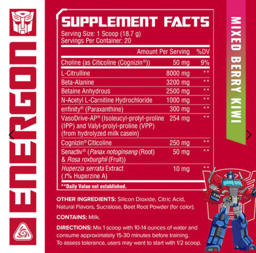 TRANSFORMERS® ENERGON - PRE-WORKOUT 20 porciones