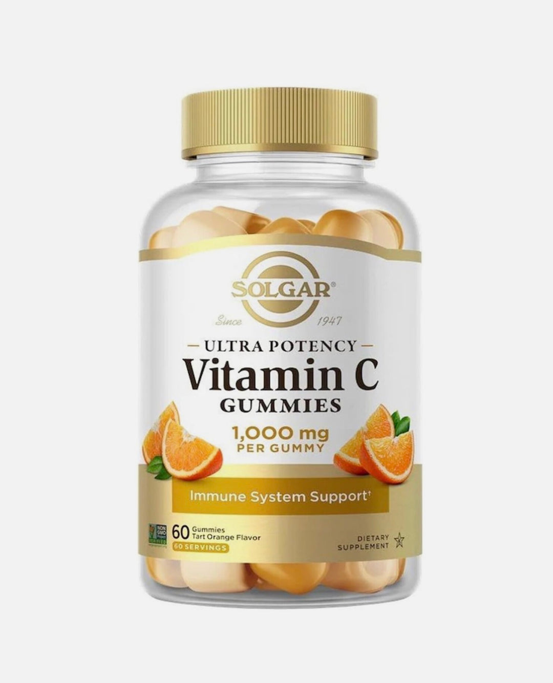 Gomitas Solgar Ultra Potencia Vitamina C, 1000 mg, Sabor Naranja Ácida, 60 Gomitas