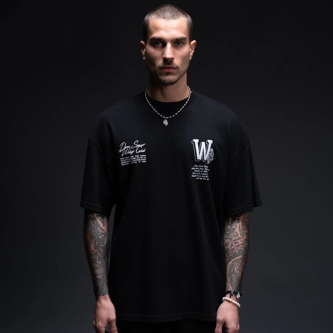 OUR MARK "PREMIUM" OVERSIZED TEE IN BLACK