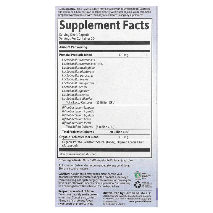 Prenatal Probiotics 20 Billion 30 caps