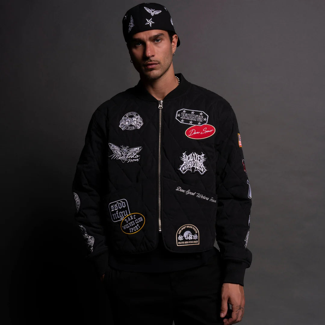 OUR CREW BOXY DARCO QUILTED JACKET IN BLACK