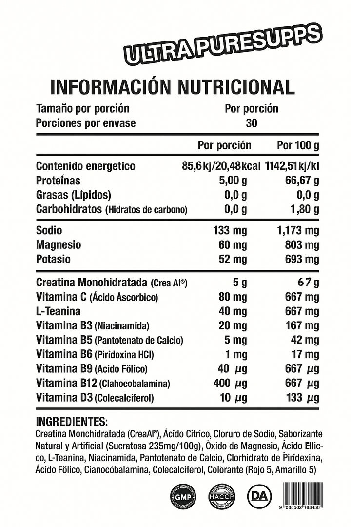 UP Creatina + Electrolitos 30 porciones