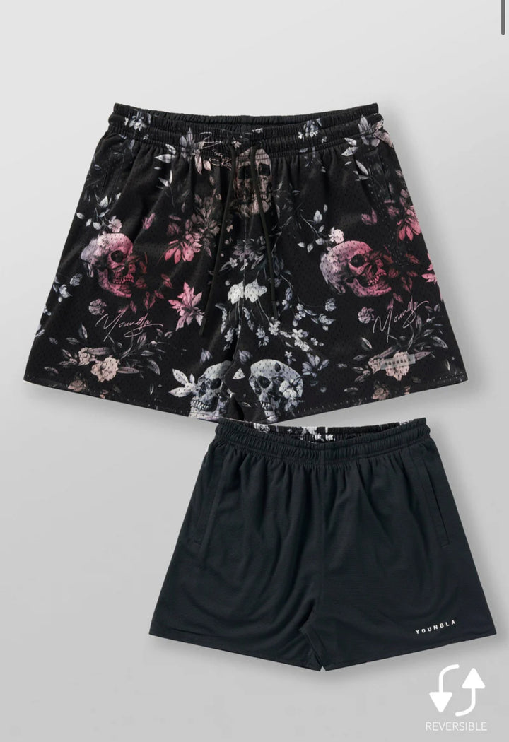 1111 Skull & Roses Reversible Shorts