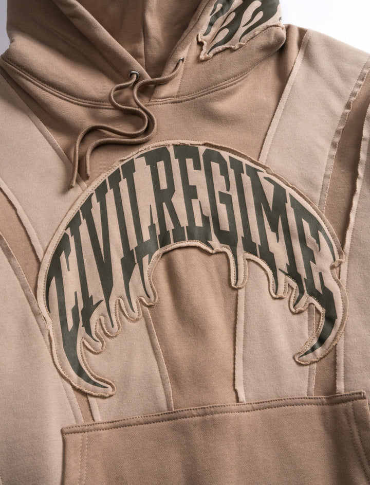 PANEL REGIME HOODIE IN SAND