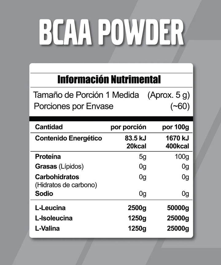 BCAA POWDER DE ALTA PUREZA 60 porciones