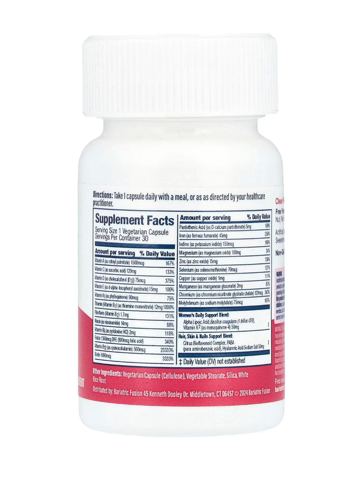 Bariatric fusión womens multivitamin 30 caps