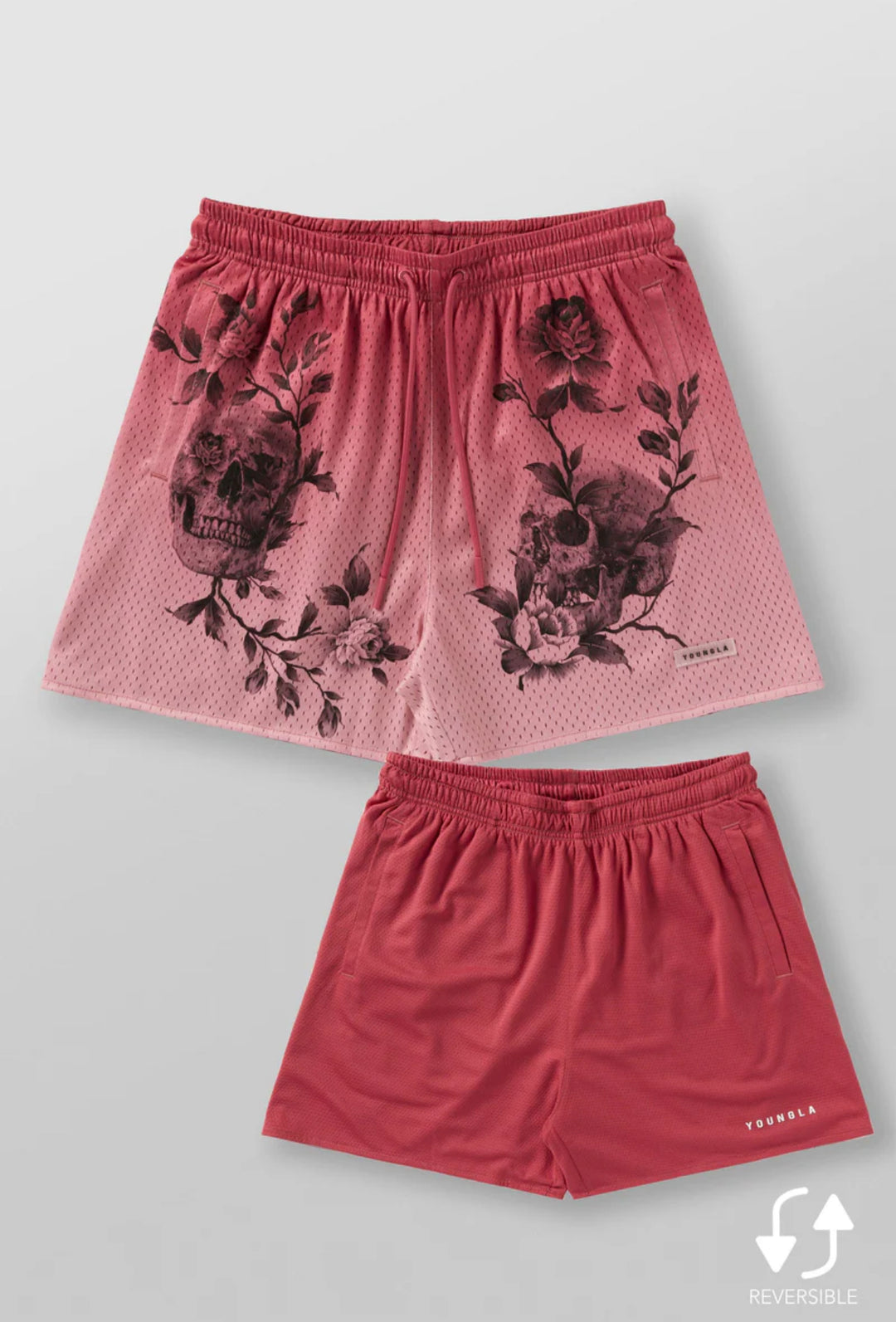 1111 Skull & Roses Reversible Shorts