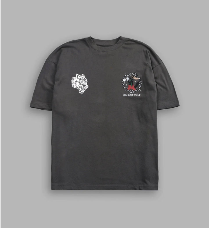 BIG BAD WOLF FOREVER PREMIUM OVERSIZED TEE IN WOLF GRAY