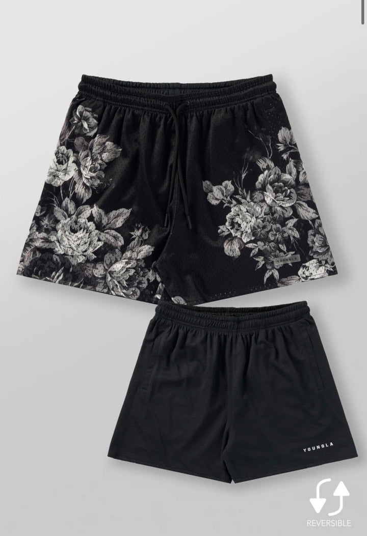 1111 Skull & Roses Reversible Shorts