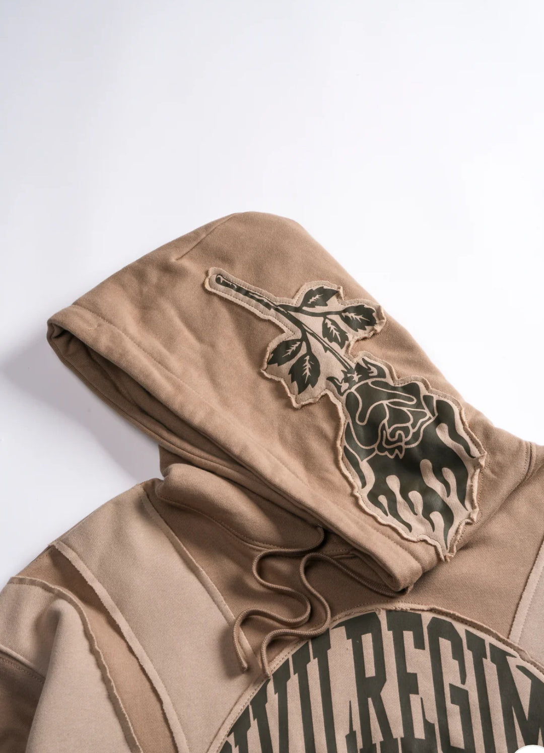 PANEL REGIME HOODIE IN SAND