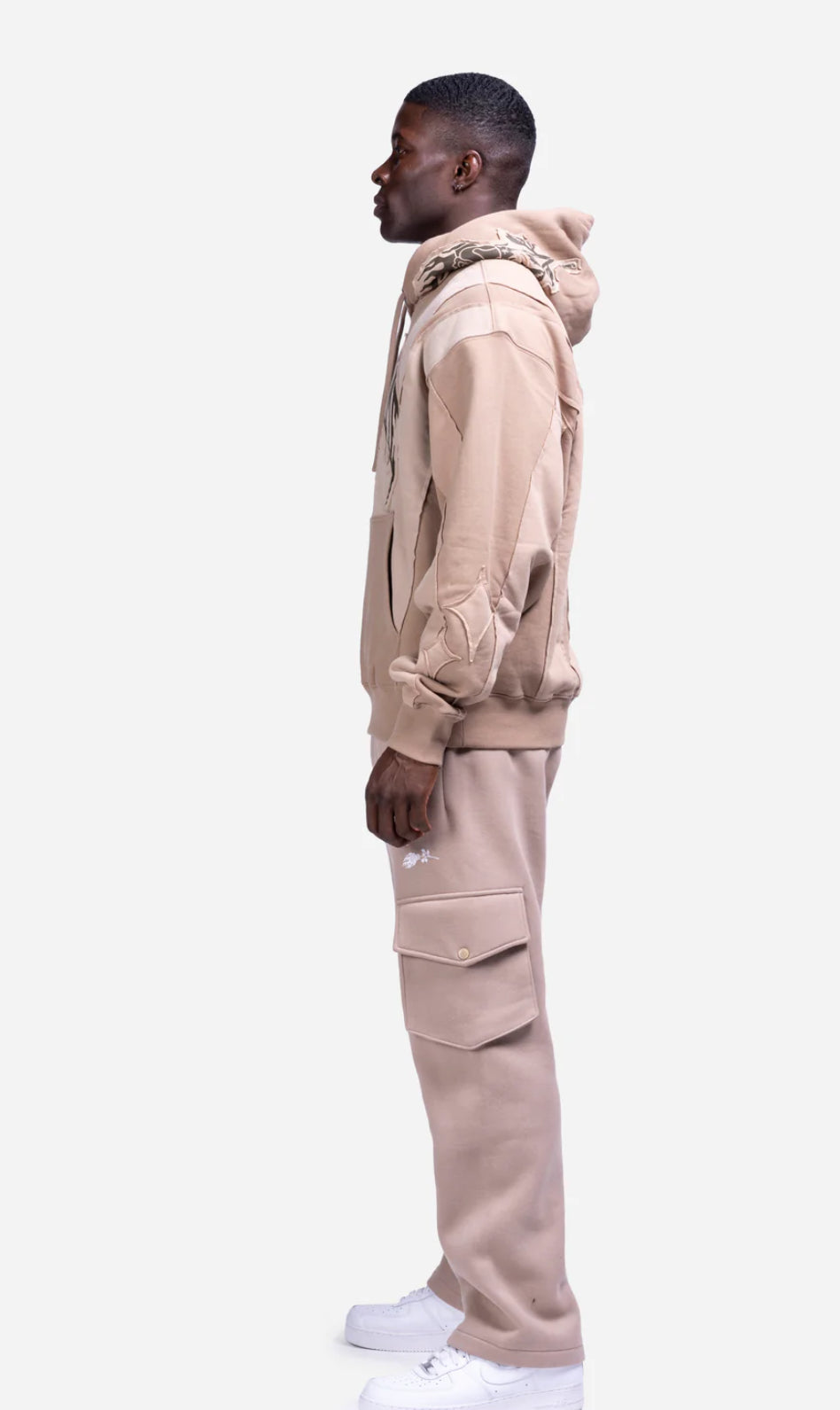 PANEL REGIME HOODIE IN SAND