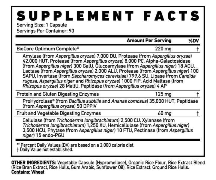 DIGESTIVE ENZYMES 90 Veg Caps