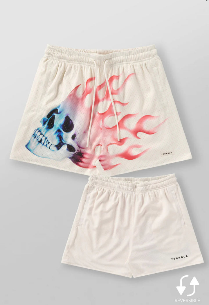 1111 Skull & Roses Reversible Shorts