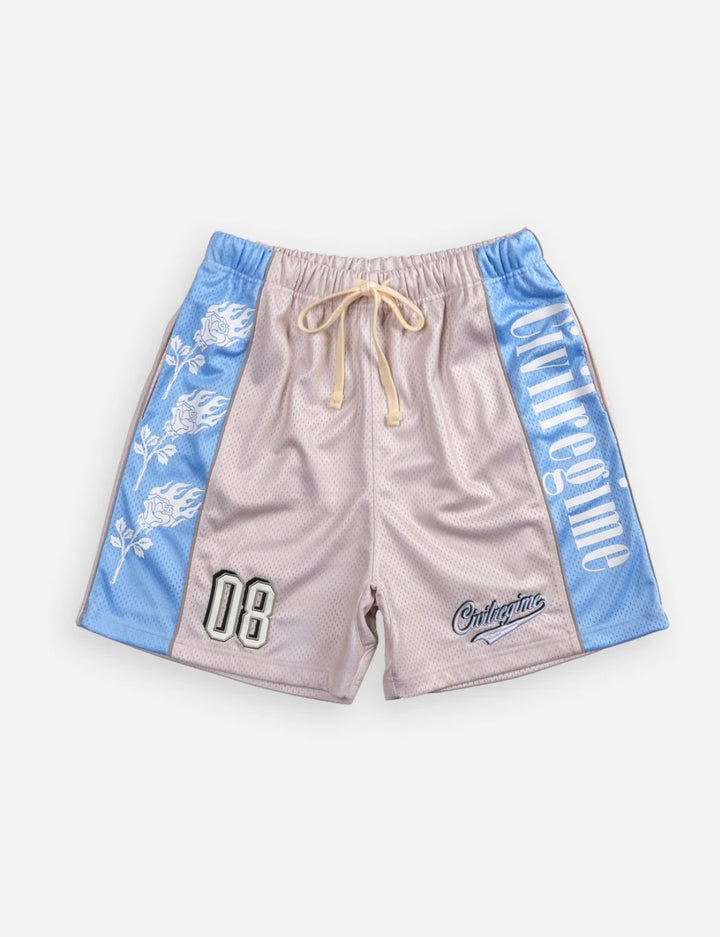 MAJOR MESH SHORTS IN ALMOND MILK/PALE BLUE