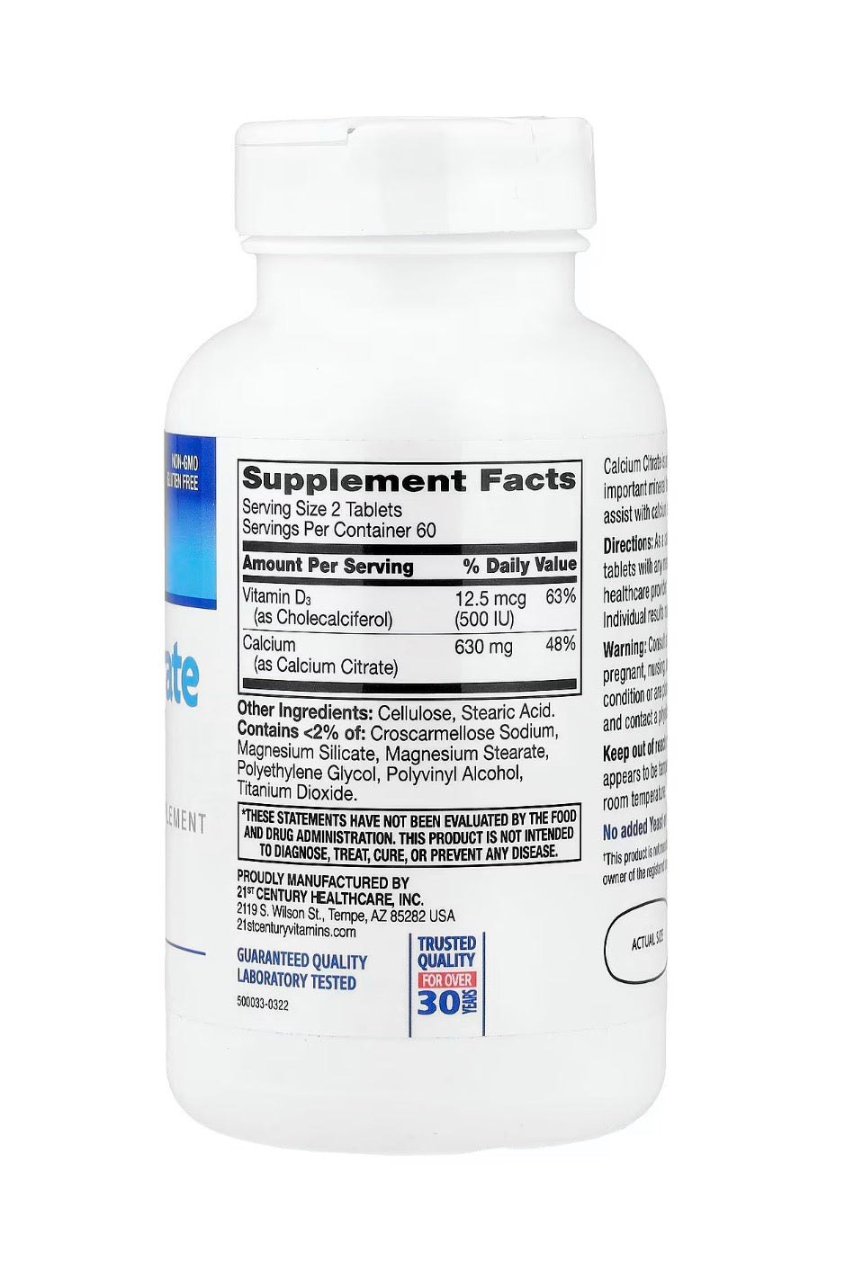 Calcium Citrate + D3 120 Tabs