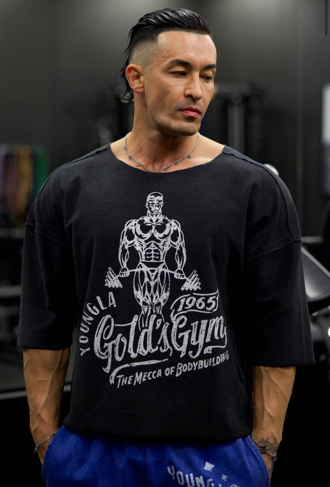 5021 - GOLD'S GYM WIDE NECK TERRY TEE