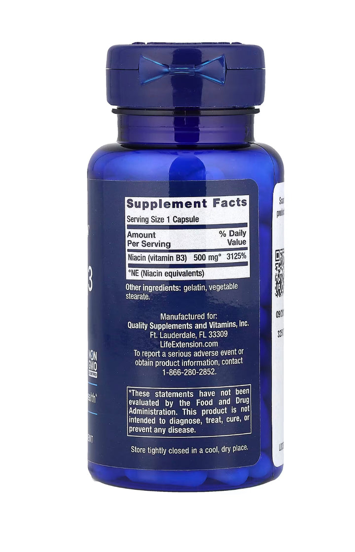 Vitamin B3 NIACIN 500mg 100 Caps