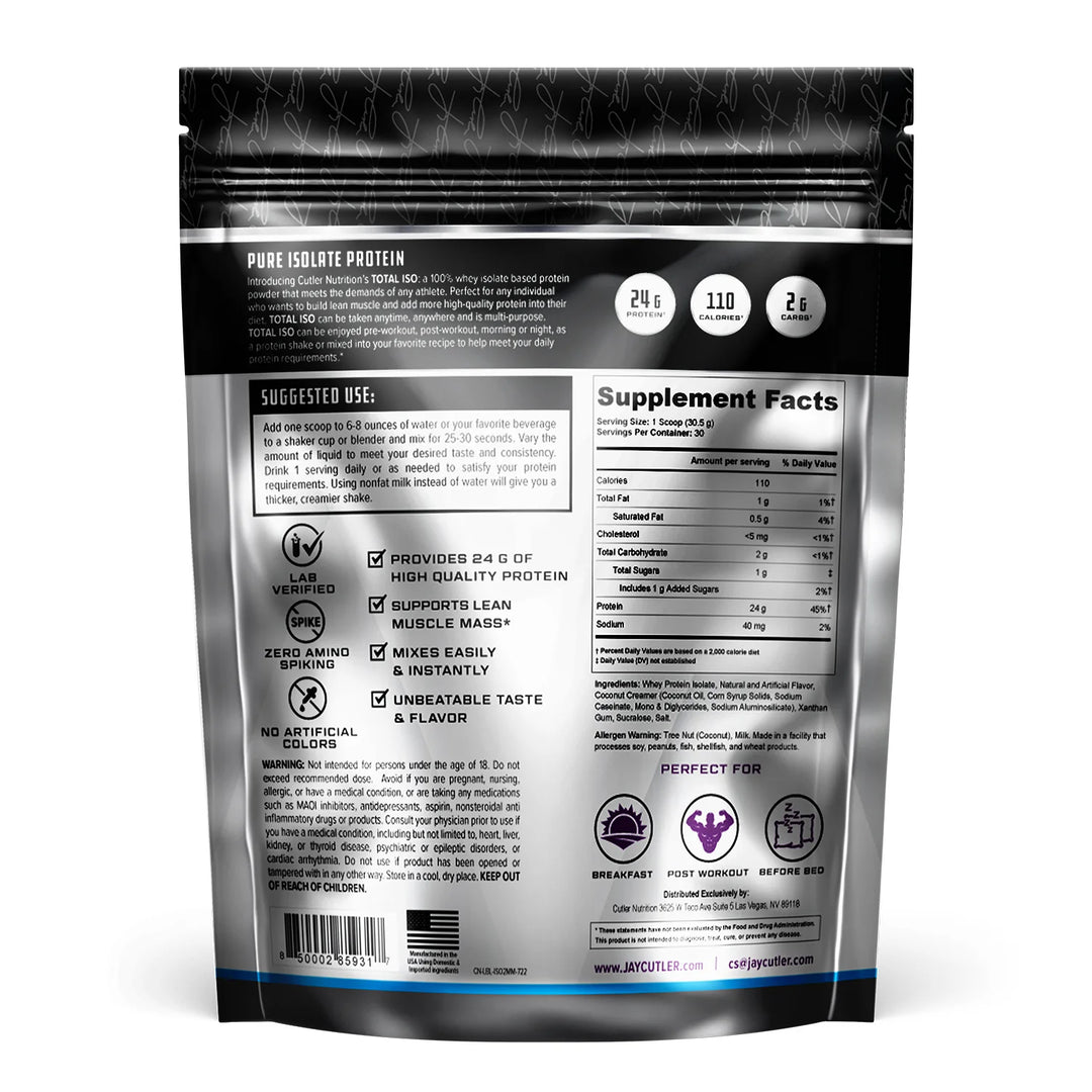 TOTAL ISO PROTEIN POWDER 2lbs 30 porciones EXP 10/2024