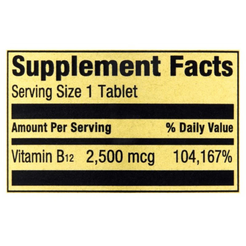 B12 2,500mcg 120 tablets