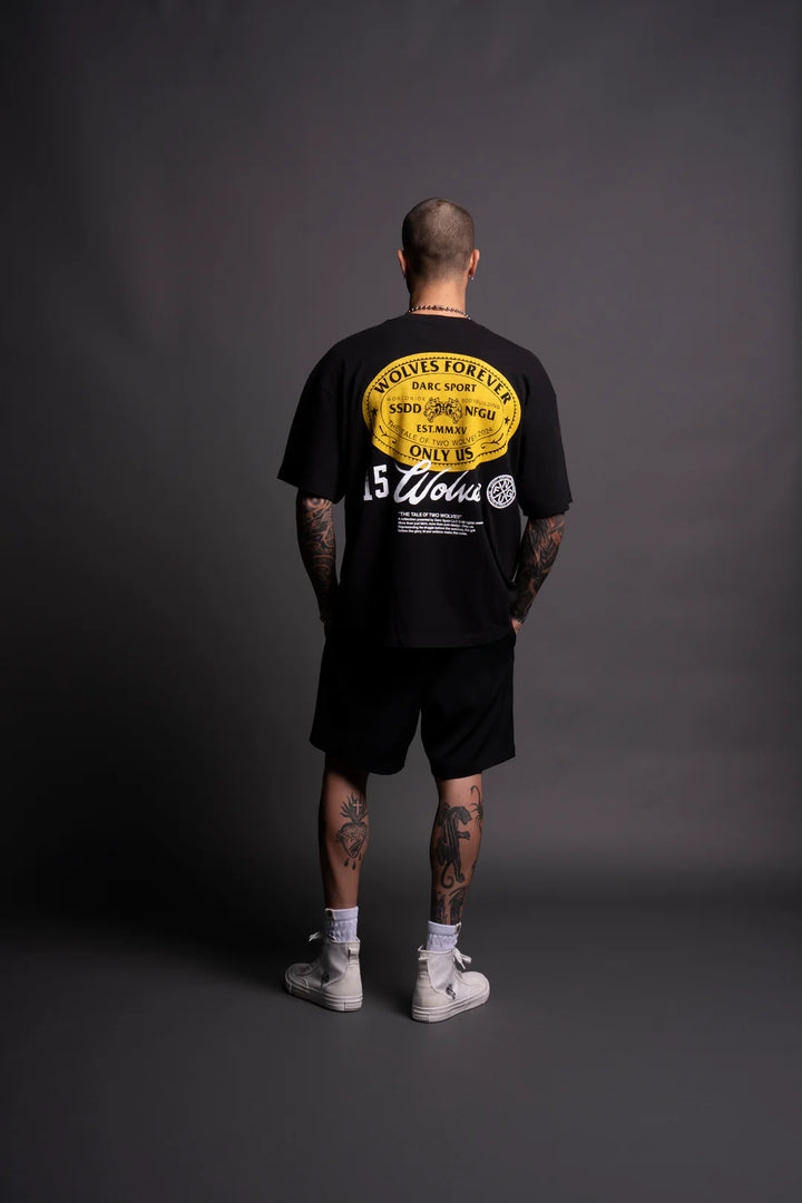 OUR TALE "PREMIUM" OVERSIZED TEE IN BLACK