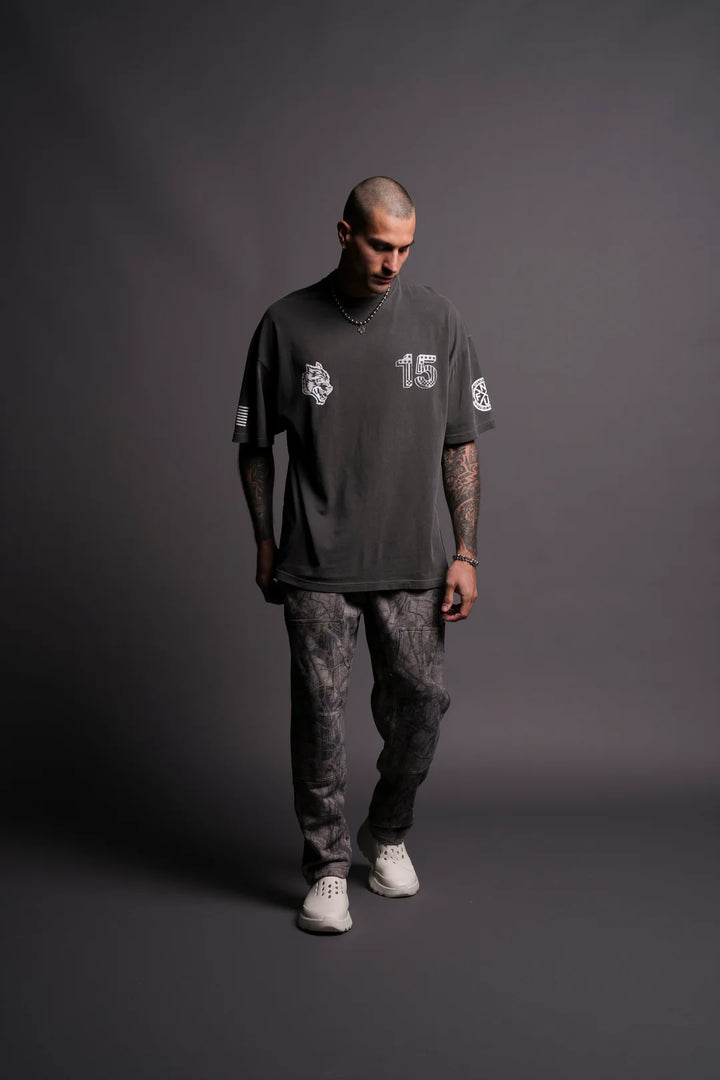 VICTORY LAP "PREMIUM" OVERSIZED TEE IN WOLF GRAY